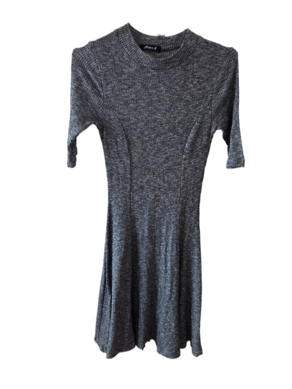 Aiden Y Charcoal Gray 3/4 Sleeve Dress